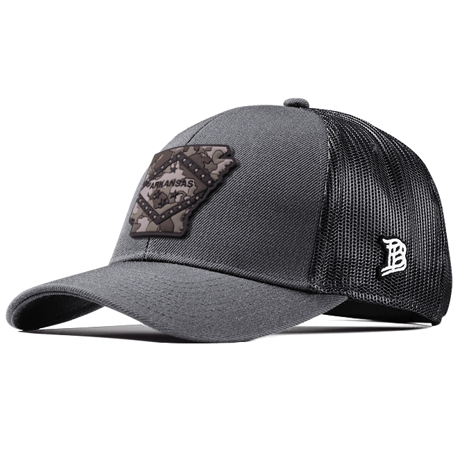 Arkansas Camo Flexfit Snapback Trucker Back CURVED