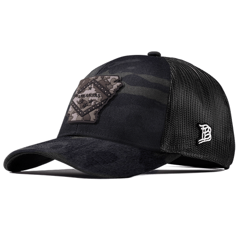 Arkansas Camo Flexfit Snapback Trucker Back CURVED
