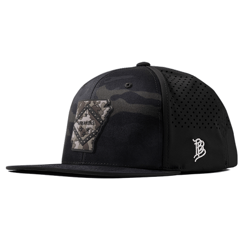 Arkansas Camo PVC Flat Performance Hat