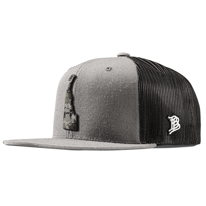 Delaware Camo PVC Flat Trucker