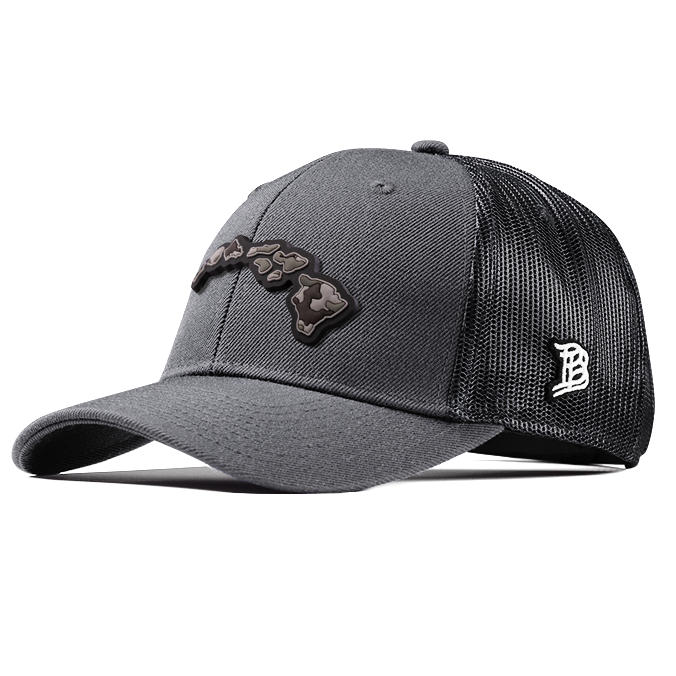 Hawaii Camo PVC Curved Trucker