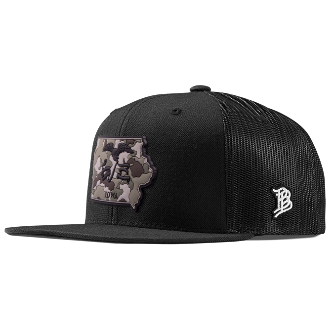 Iowa Camo PVC Flat Trucker