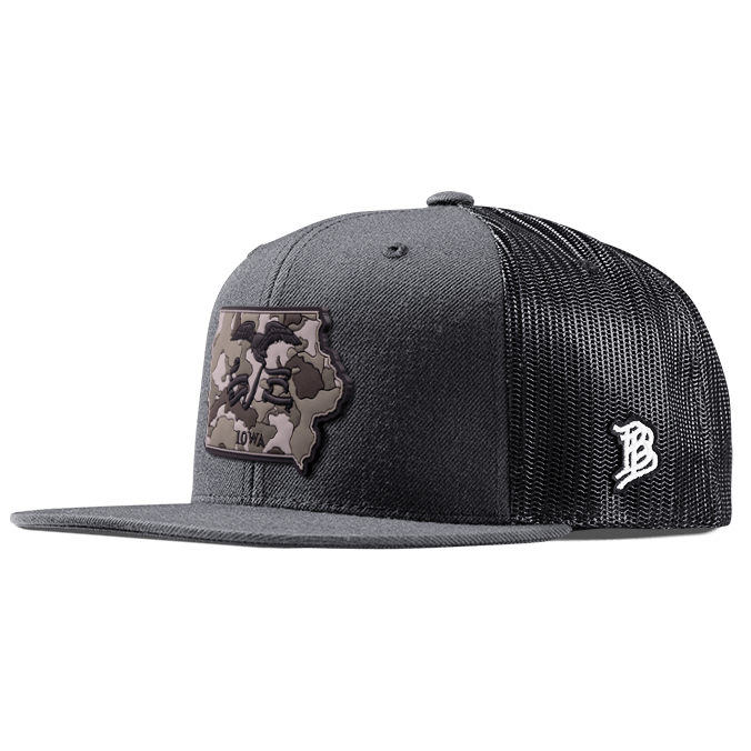 Iowa Camo PVC Flat Trucker