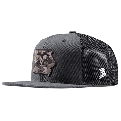 Iowa Camo PVC Flat Trucker