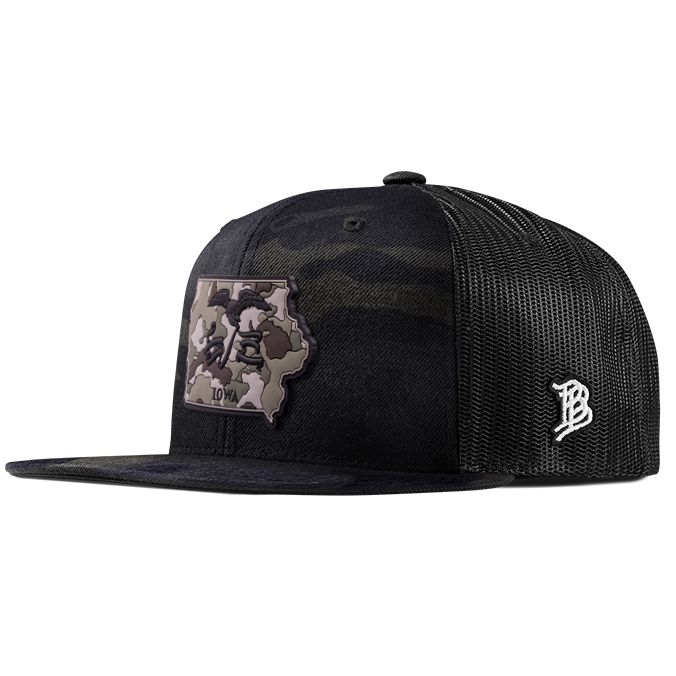 Iowa Camo PVC Flat Trucker