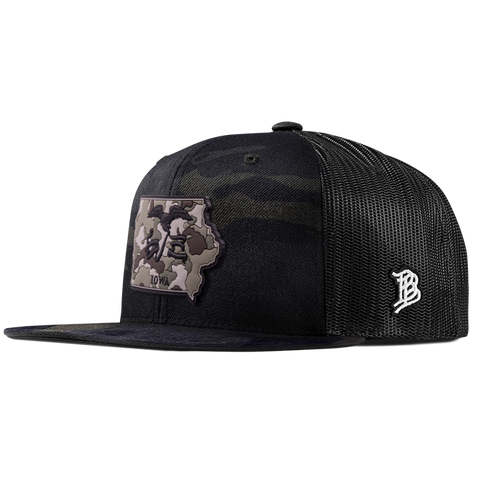 Iowa Camo PVC Flat Trucker