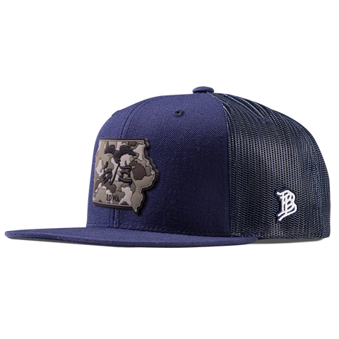 Iowa Camo PVC Flat Trucker