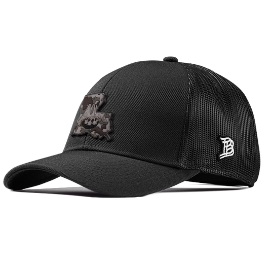 Louisiana Camo Flexfit Snapback Trucker Back CURVED