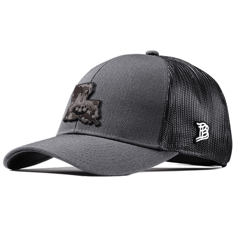 Louisiana Camo Flexfit Snapback Trucker Back CURVED
