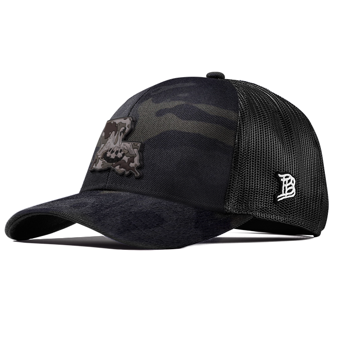 Louisiana Camo Flexfit Snapback Trucker Back CURVED