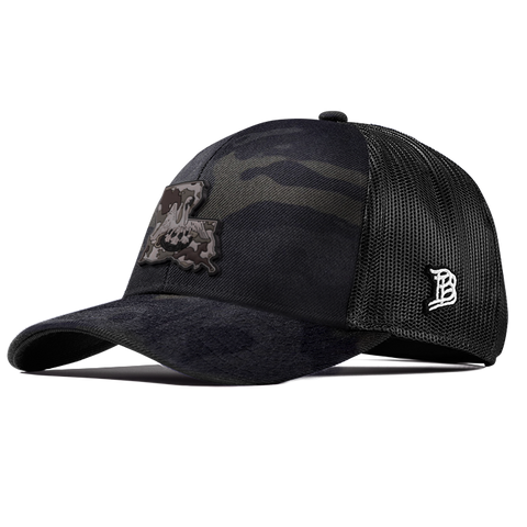 Louisiana Camo Flexfit Snapback Trucker Back CURVED