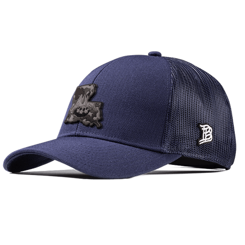 Louisiana Camo Flexfit Snapback Trucker Back CURVED