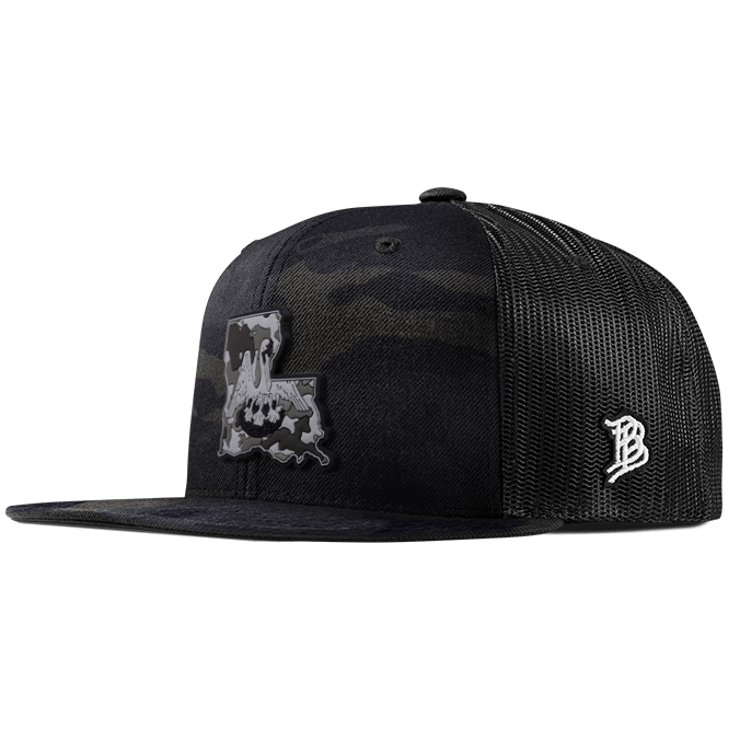 Louisiana Camo PVC Flat Trucker