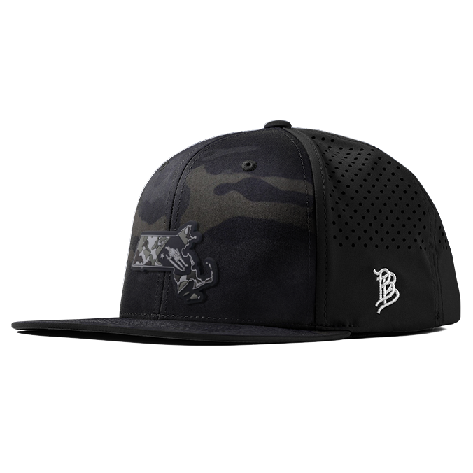 Massachusetts Camo PVC Flat Performance Hat