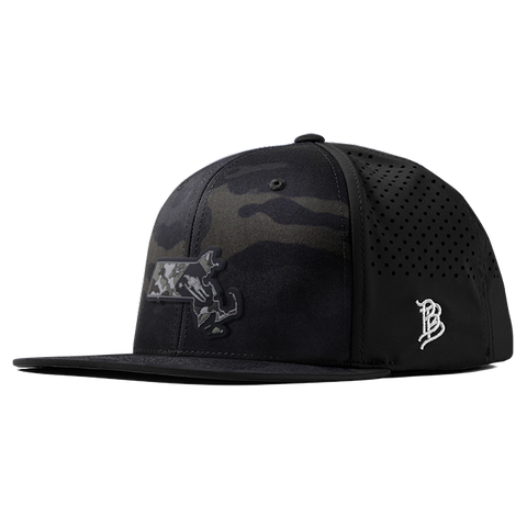 Massachusetts Camo PVC Flat Performance Hat