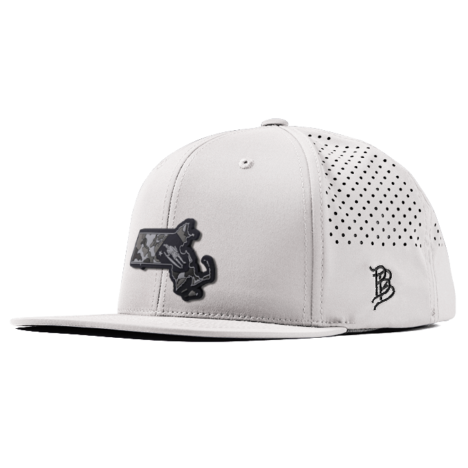 Massachusetts Camo PVC Flat Performance Hat