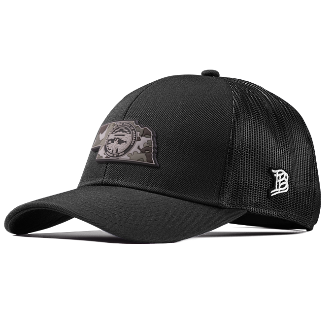 Nebraska Camo Flexfit Snapback Trucker Back CURVED