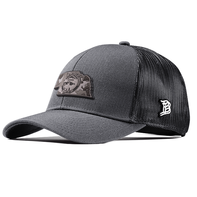 Nebraska Camo Flexfit Snapback Trucker Back CURVED