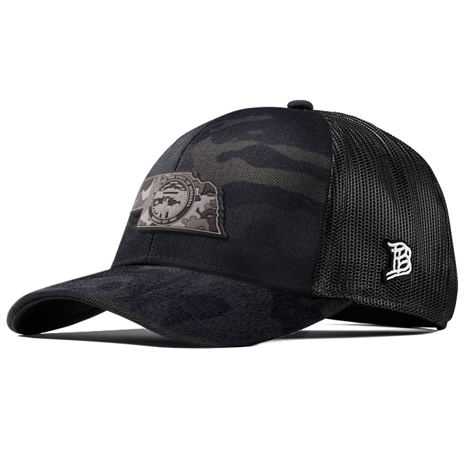 Nebraska Camo Flexfit Snapback Trucker Back CURVED