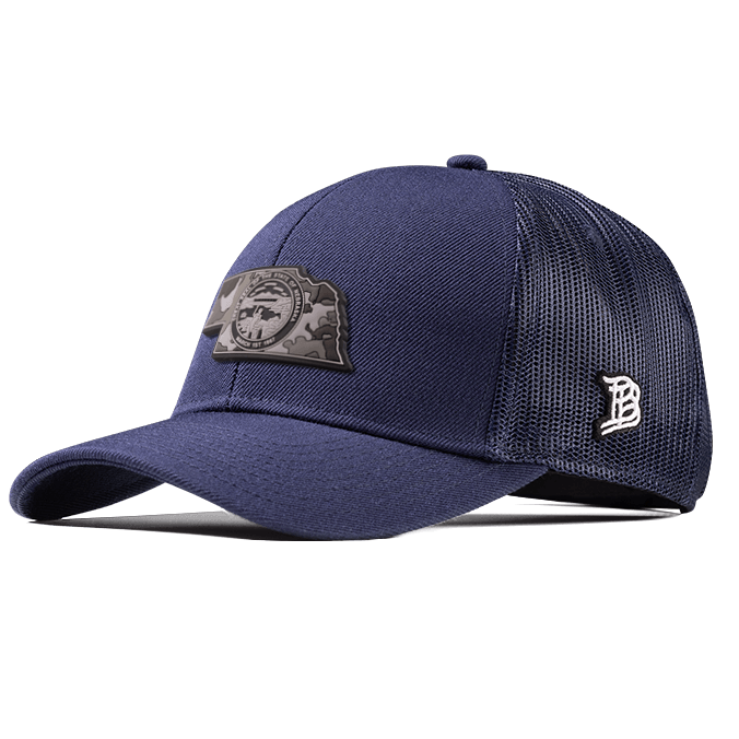 Nebraska Camo Flexfit Snapback Trucker Back CURVED