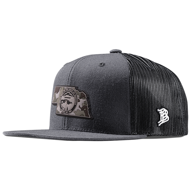Nebraska Camo PVC Flat Trucker