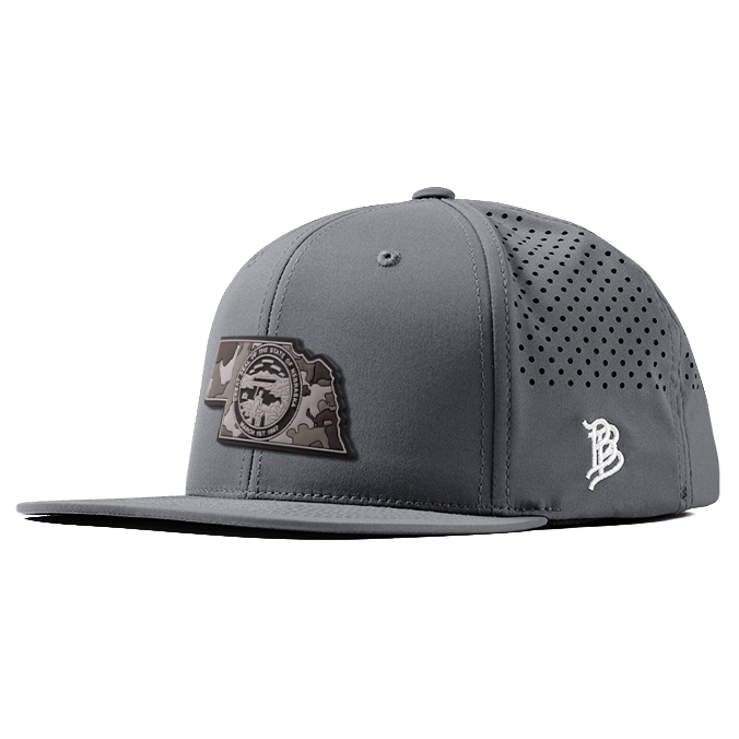 Nebraska Camo PVC Flat Performance Hat