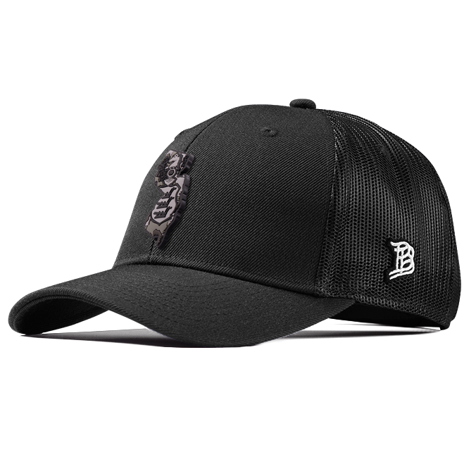New Jersey Camo PVC Curved Trucker