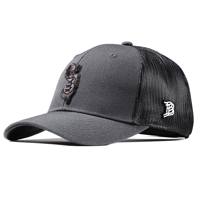 New Jersey Camo PVC Curved Trucker