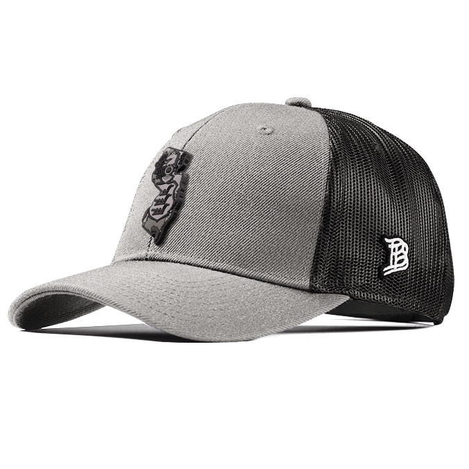 New Jersey Camo PVC Curved Trucker