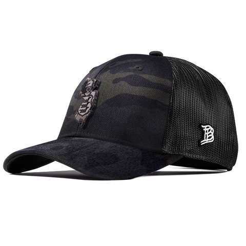 New Jersey Camo PVC Curved Trucker