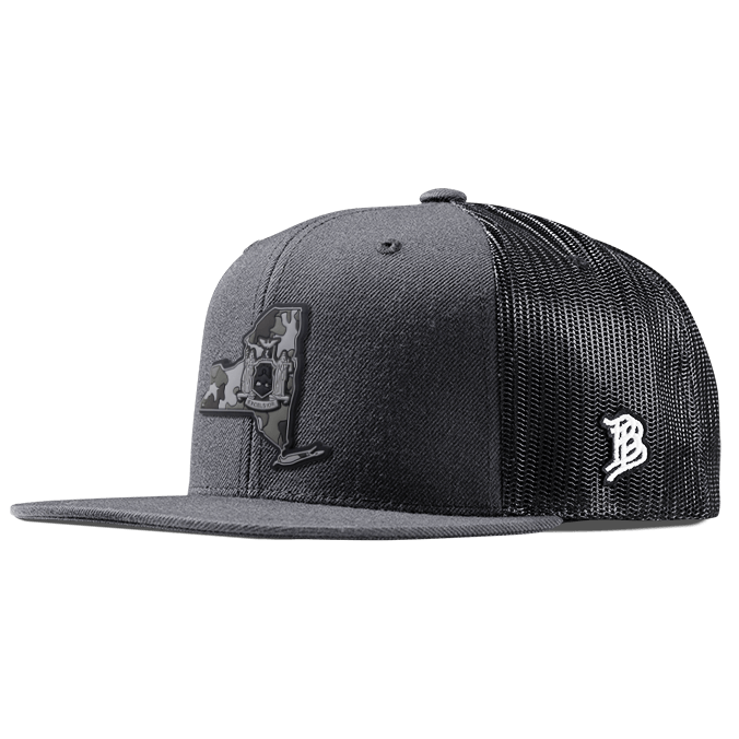 New York Camo PVC Flat Trucker