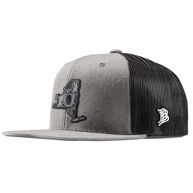 New York Camo PVC Flat Trucker