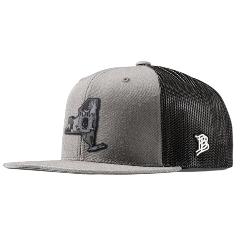 New York Camo PVC Flat Trucker