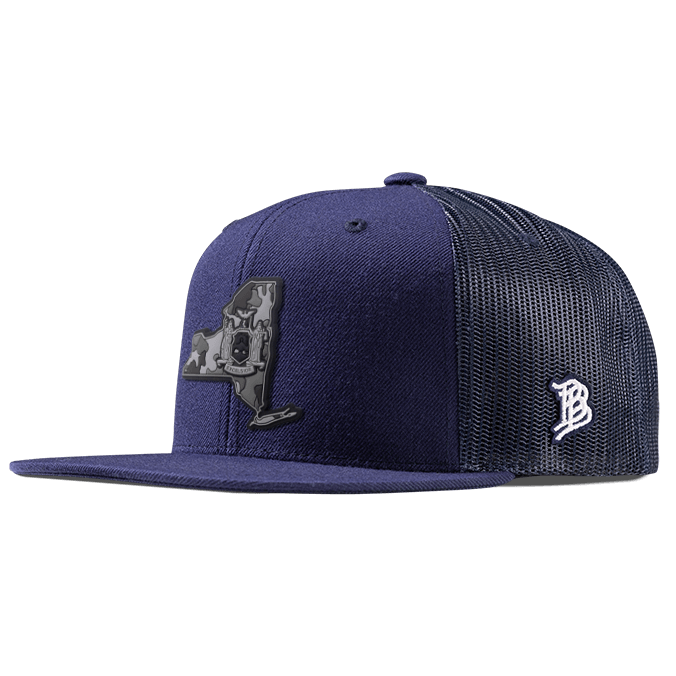 New York Camo PVC Flat Trucker