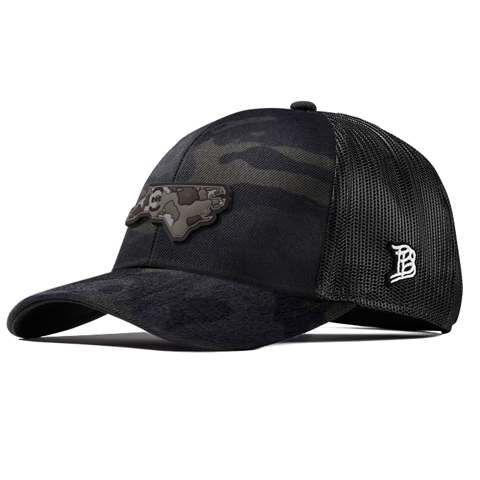 North Carolina Camo Flexfit Snapback Trucker Back CURVED