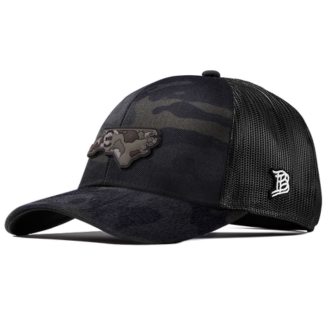 North Carolina Camo Flexfit Snapback Trucker Back CURVED