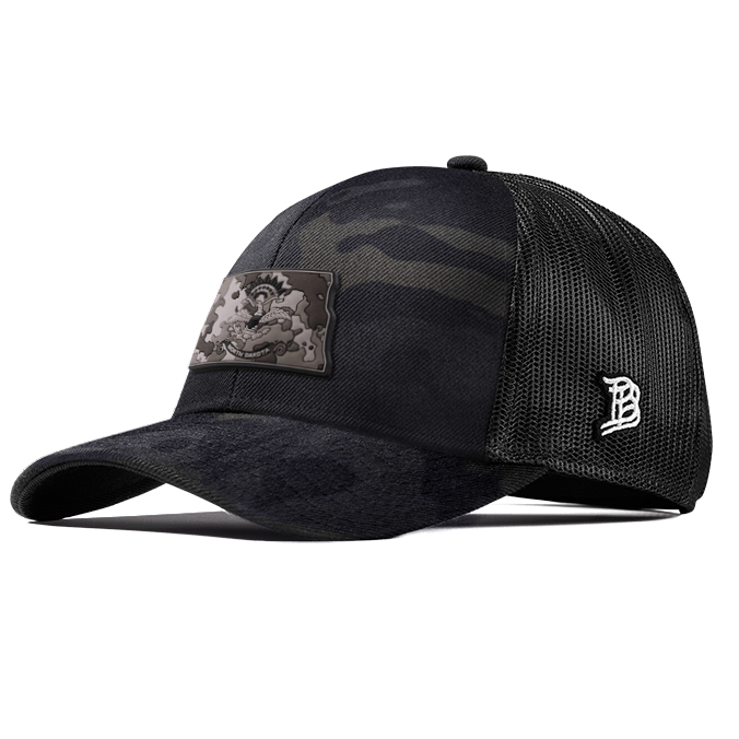 North Dakota Camo Flexfit Snapback Trucker Back CURVED
