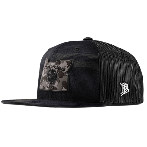 Oregon Camo PVC Flat Trucker