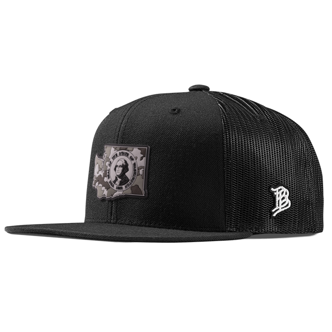 Washington Camo PVC Flat Trucker