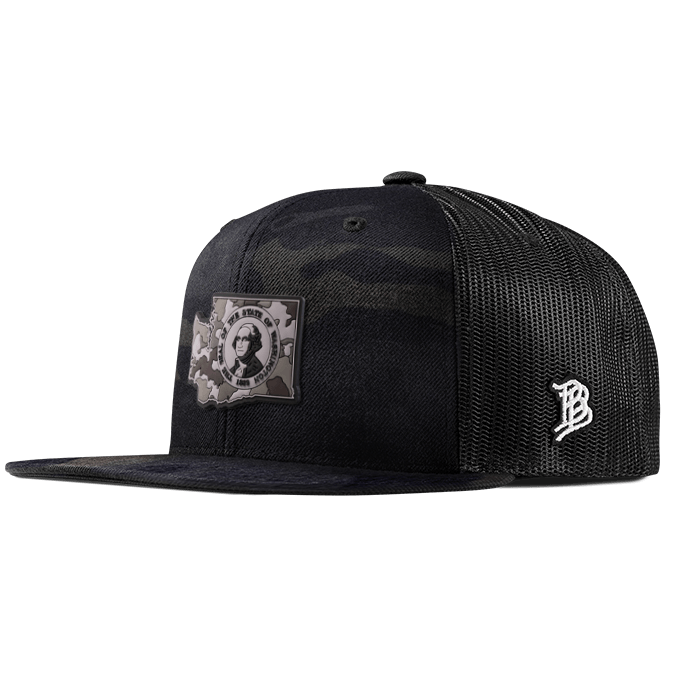 Washington Camo PVC Flat Trucker