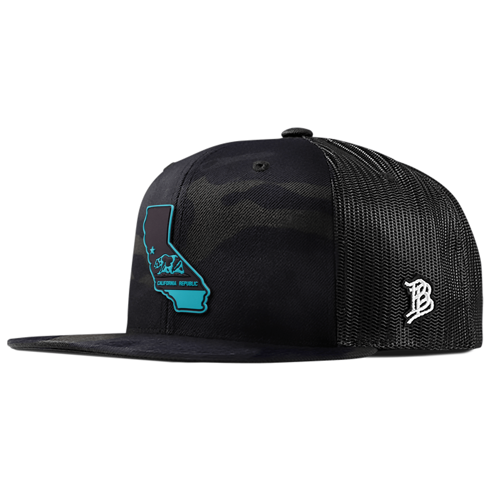 California Turquoise PVC Flat Trucker