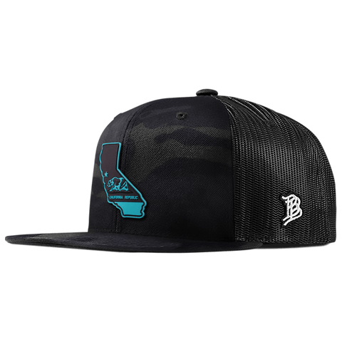 California Turquoise PVC Flat Trucker