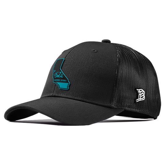 California Turquoise PVC Curved Trucker
