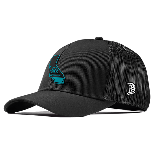 California Turquoise PVC Flexfit Snapback Trucker