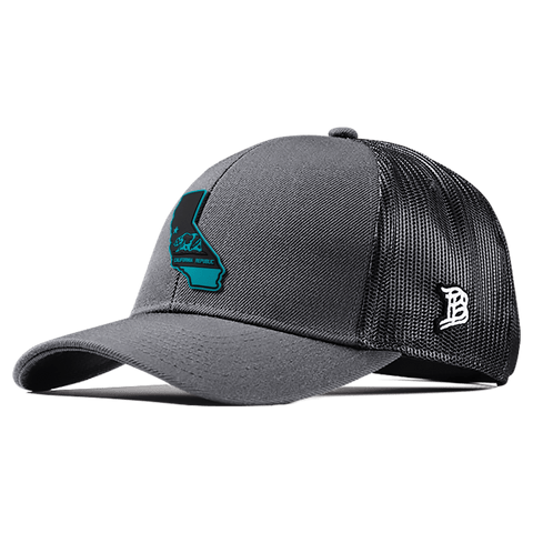 California Turquoise PVC Flexfit Snapback Trucker
