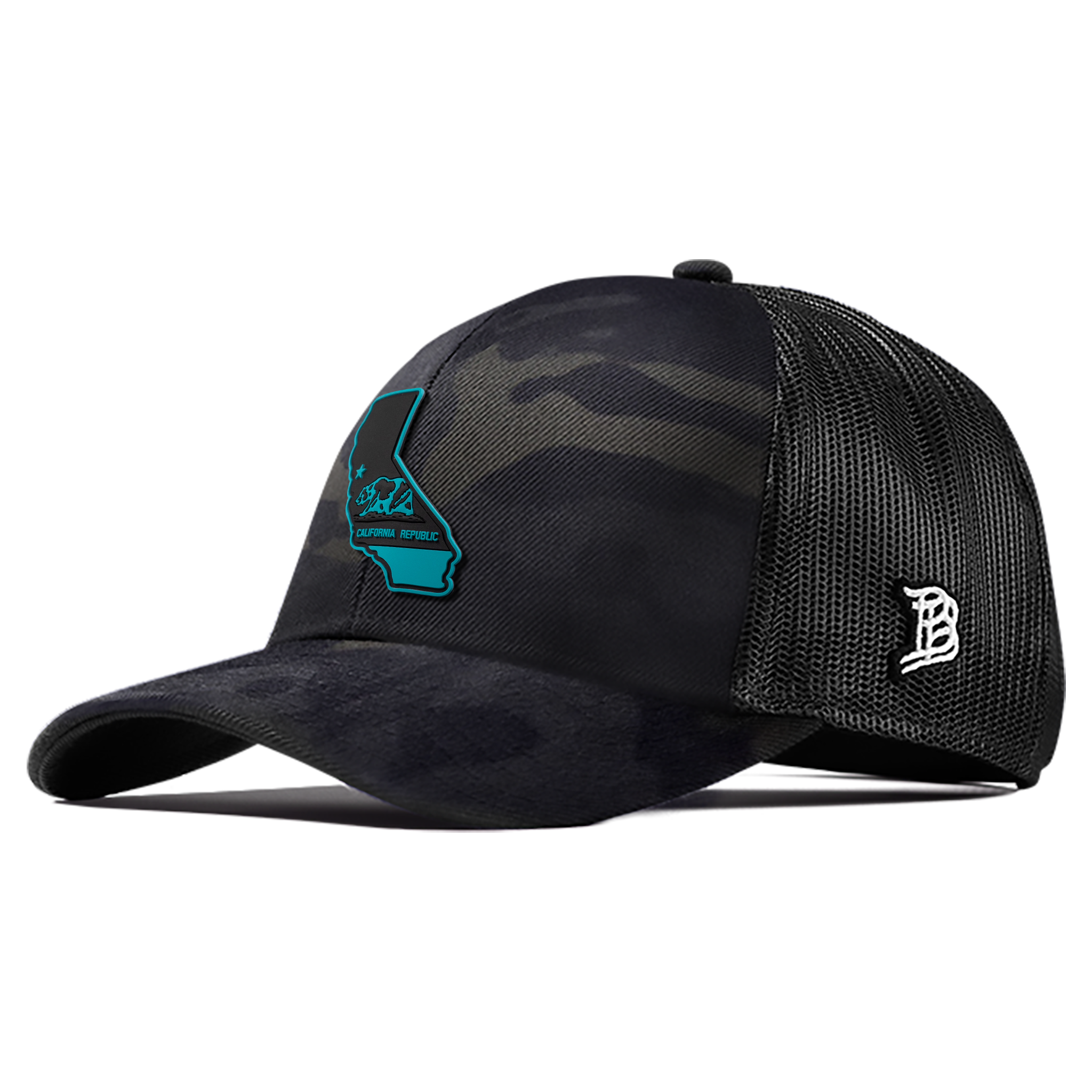 California Turquoise PVC Flexfit Snapback Trucker