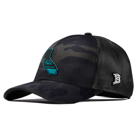 California Turquoise PVC Flexfit Snapback Trucker