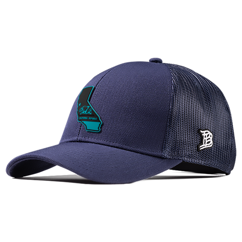 California Turquoise PVC Flexfit Snapback Trucker