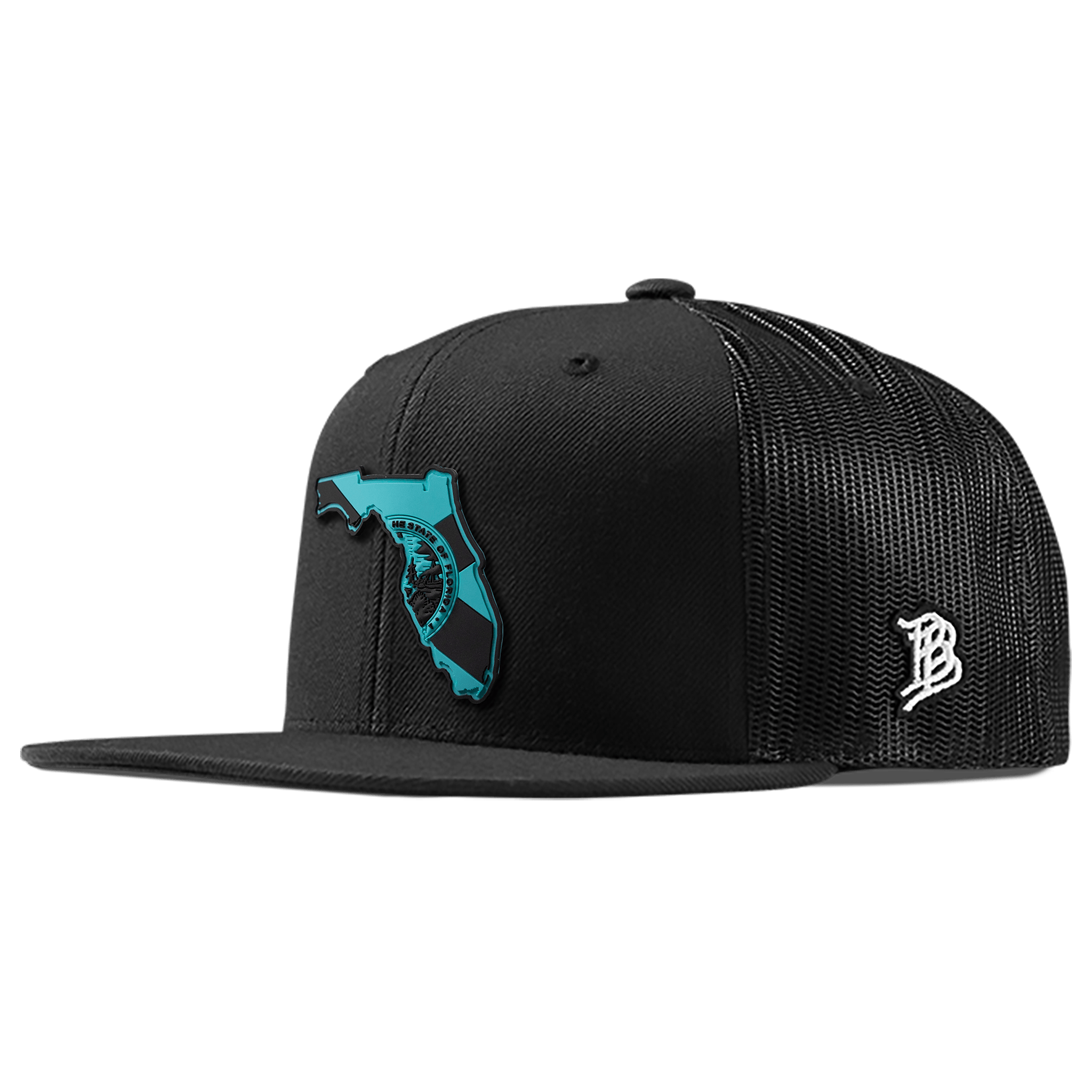 Florida Turquoise PVC Flat Trucker