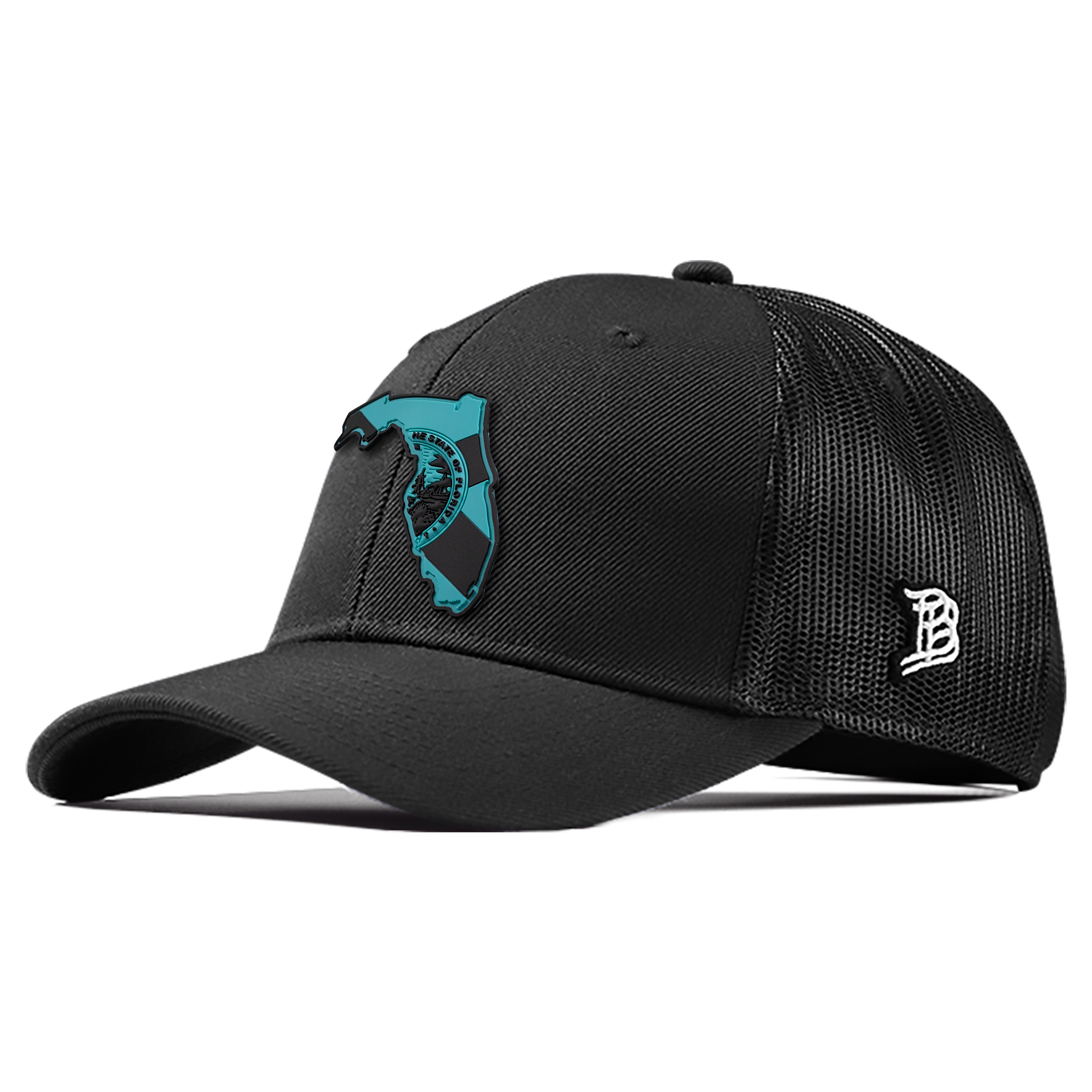 Florida Turquoise PVC Curved Trucker